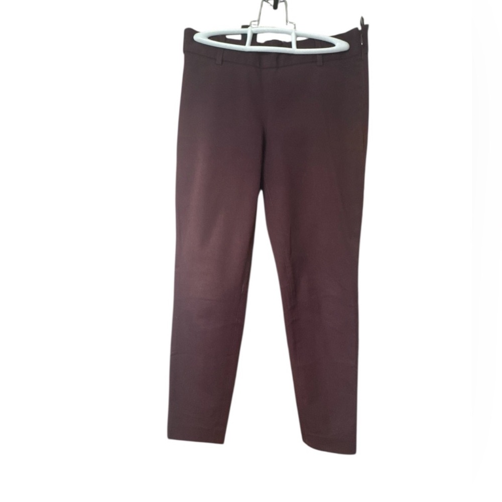 T. BABATON Women’s Burgundy Elliott Low Rise Slim Leg Ankle Trouser Pants Sz 00